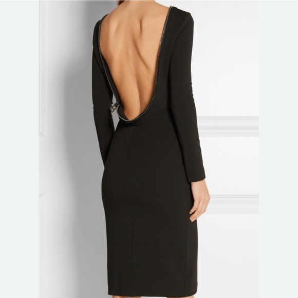 TOM FORD Famous Zipper Open Back Dress - BLACK with GOLD Zipper - Picture 13 of 13